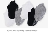 6 paar anti slip kinder sokken maat 20 - 24, voetlengte 9 tot 15 cm