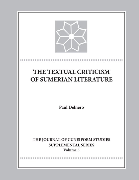 Textual Criticism Of Sumerian Literature - cover
