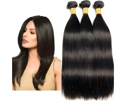 Frazimashop - Hairextention- Braziliaans Remy weave- Hair-24 inches- Haarstuks- steil- 1Stuks Bundel- 1B- Haarextenties- Human Hair- House of Royaltys - Virgin hair Straight 22 inch - natural black - bundle