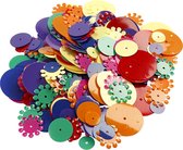 Pailletten. diverse kleuren. rond. afm 10-25 mm. 35 gr/ 1 doos