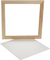 Canvas Paneel met Lijst. wit. diepte 1.5 cm. afm 35.8x35.8 cm. 1 stuk