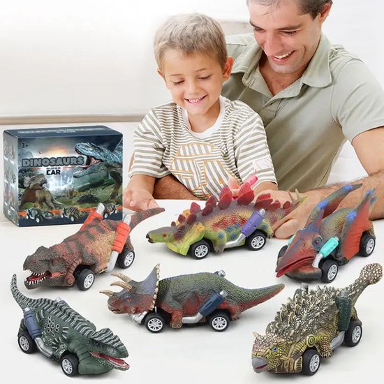 Jurassic Dino Cars - XL Speelgoed auto's jongens - Dinosaurus Speelgoed -  13.5 cm | bol.com
