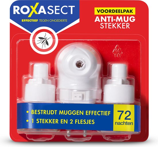 Roxasect Anti-Mug Muggenstekker - Voordeelverpakking - 1 stekker met 2 navullingen - Roxasect