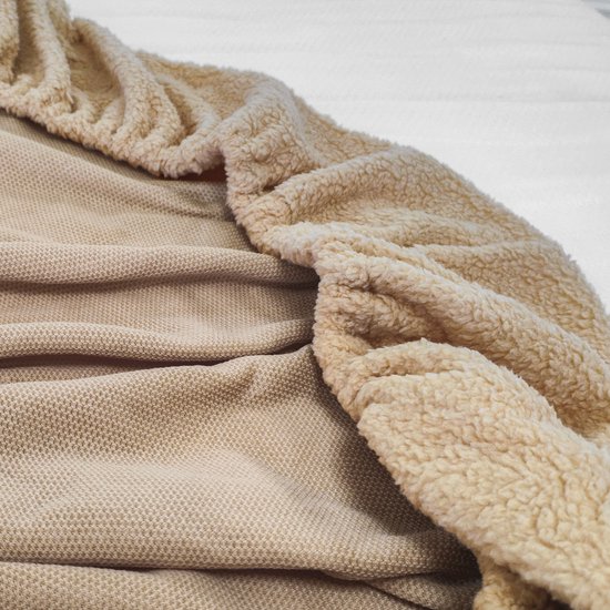 Fleece Teddy Hoeslaken, Wit - 90 x 200 cm - Polyester