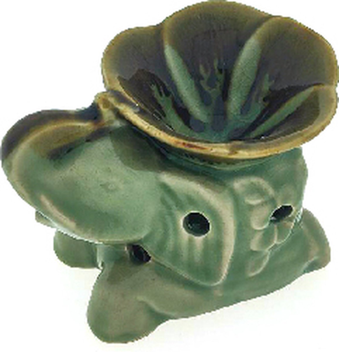Goedkoopste Aromabrander – Aromaverdamper – Aroma diffuser – Olieverdamper - Aromadamper theelicht – Handgemaakt – Olifant groen/geel