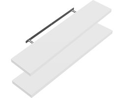 Casaria Wandplank – 2 St. 110 cm 15kg Belastbaar – Wit mat