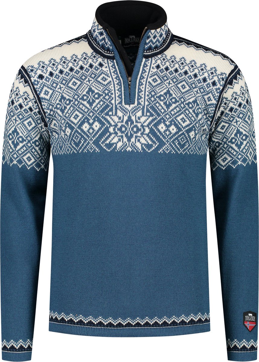 Norfinde Noorse trui - kamgaren wol - blauw