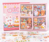 500 Schattige stickers voor kinderen en volwassenen - 100 stickervellen - Cute Kawaii konijntjes / beertjes sticker