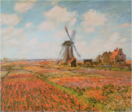 Mini kunstposter - Claude Monet - Tulpenveld - 24x30 cm