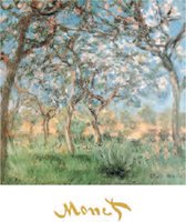 Mini kunstposter - Claude Monet - De lente - Le printemps - 24x30 cm