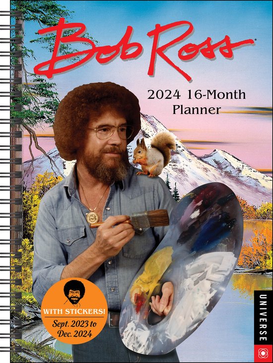 Bob Ross 16Month 2024 Planner Calendar bol
