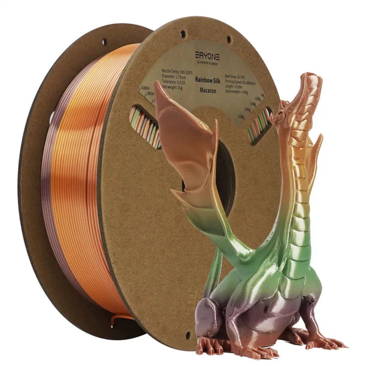 Eryone Matte PLA Filament 1.75mm 1kg Pour Printer 3D et Stylo 3D Zwart