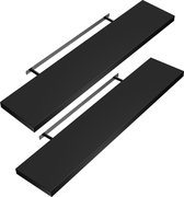 Casaria Wandplank – 2 St. 50 cm 15kg Belastbaar – Zwart mat