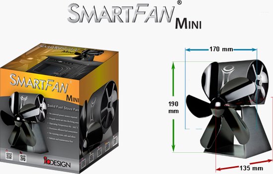 Smartfan Mini kachelventilator - ECOfan houtkachel ventilator - Warmte  aangedreven... | bol.com