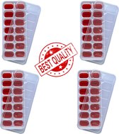 Rood V2 - IJsblokjesvorm siliconen met deksel - IJsvormpjes, herbruikbaar - IJsblokjesmaker zonder morsen, BPA vrij