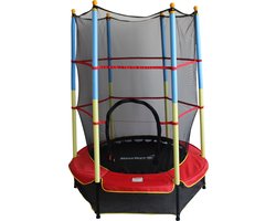 Maxx Trampoline - Trampoline met Veiligheidsnet - Kindertrampoline - Trampolines -Ø 140cm - Rood/Blauw