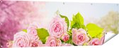 Gards Tuinposter Boeket Roze Rozen Bloemen - 180x60 cm - Tuindoek - Tuindecoratie - Wanddecoratie buiten - Tuinschilderij