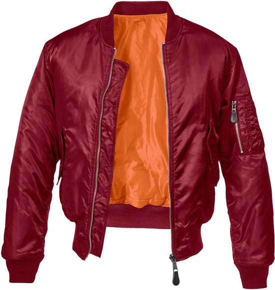 Lucht Worstelen Vlak Brandit Bomber jacket -M- MA1 Bordeaux rood | bol.com