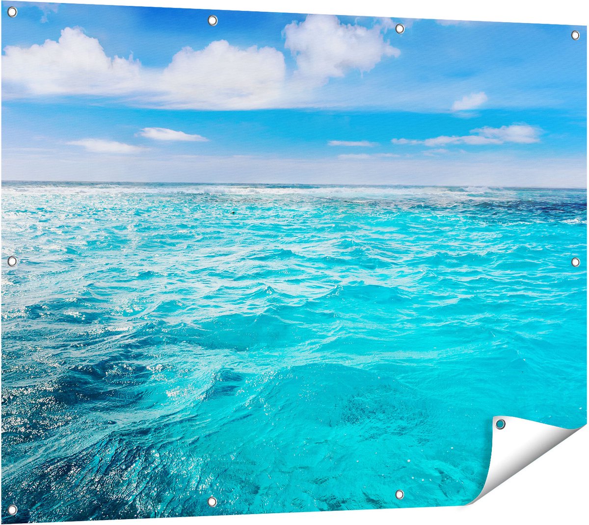 Gards Tuinposter Blauwe Caribische Zee Water - 120x90 cm - Tuindoek - Tuindecoratie - Wanddecoratie buiten - Tuinschilderij Multikleur