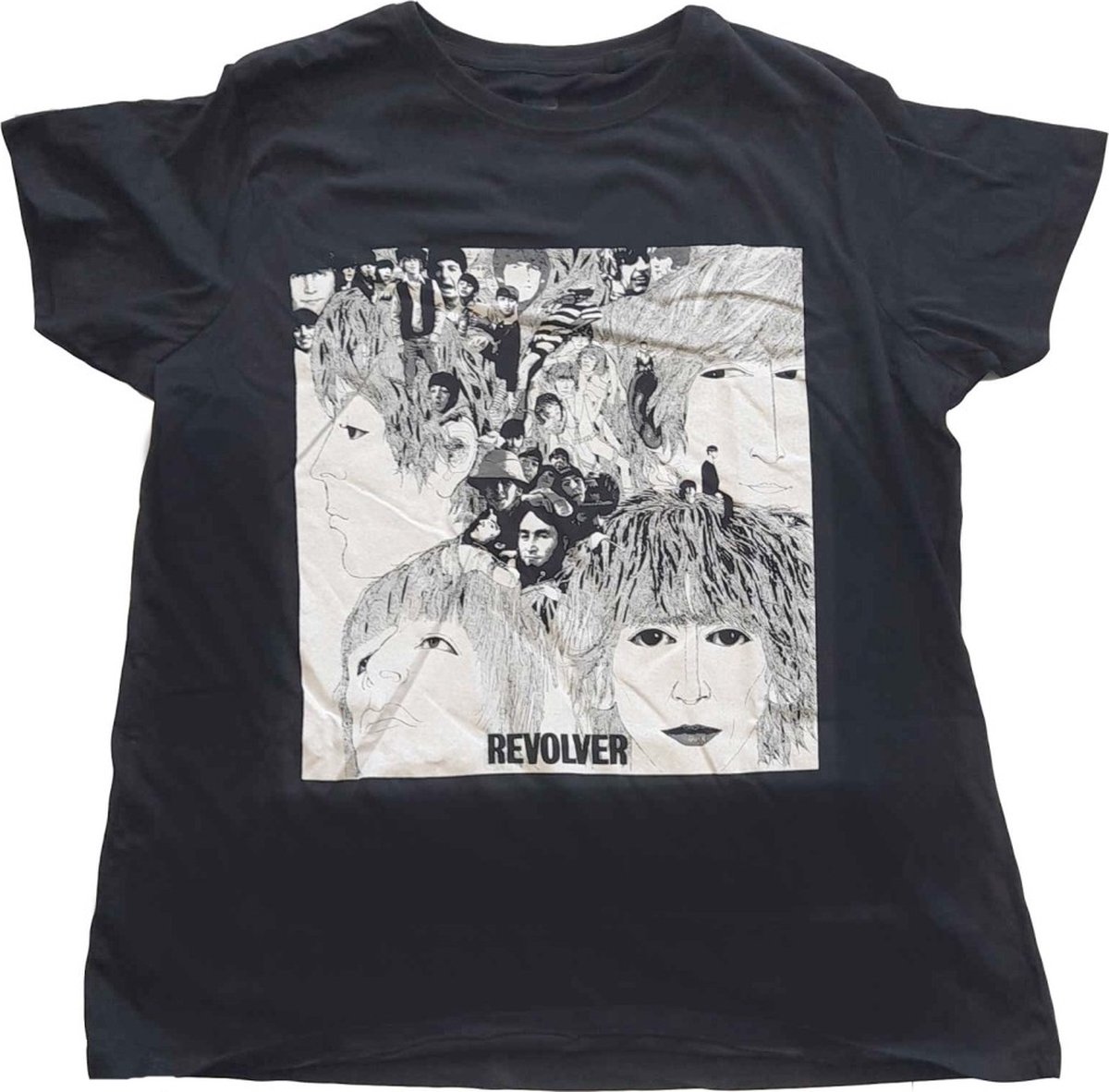The Beatles - Revolver Album Cover Dames T-shirt - L - Zwart