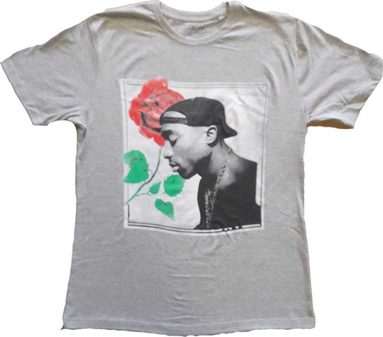 Foto: Tupac rose heren t shirt l grijs