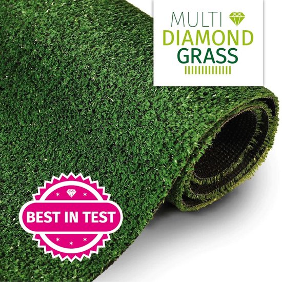 Multi Diamond Kunstgras - Grastapijt 100x200cm - 9mm - Artificieel Gras - Grastapijt voor binnen en buiten - Geschikt voor tuin, balkon, terras of speelhoek