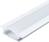 Wit inbouw profiel | Aluminium | 2 meter | Compleet incl. witte afdekcover