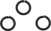 Ringen, afm 7 mm, dikte 1 mm, zwart, 50 stuk/ 1 doos