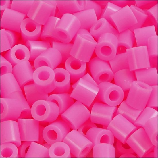 Strijkkralen, afm 5x5 mm, gatgrootte 2,5 mm, medium, roze (32222), 6000 stuk/ 1 doos
