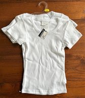 2 x Kinder T-shirt wit voor meisjes, maat 89 - 101 cm , 2/3 jaar