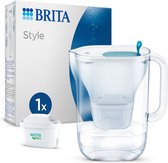 BRITA Style Cool Waterfilterkan met 1 MAXTRA PRO ALL-IN-1 Filterpatroon - 2.4L - Blauw - Voordeelverpakking | Cashback: €10 Terug Alleen in België!