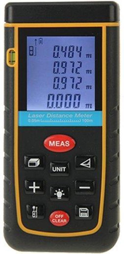 Convergeren Nominaal Ik geloof RZ-A100 digitale laser afstandsmeter - bereik: 100m - Geel | bol.com