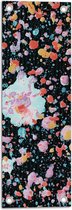 Tuinposter – Kleine Vlekken in Pastelkleuren op Zwarte Achtergrond - 20x60 cm Foto op Tuinposter (wanddecoratie voor buiten en binnen)