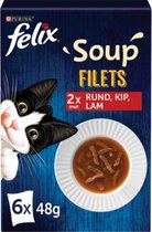 Felix Soup Filets Farm Selectie - Kattenvoer natvoer - Rund, Kip, Lam - 48 x 48g