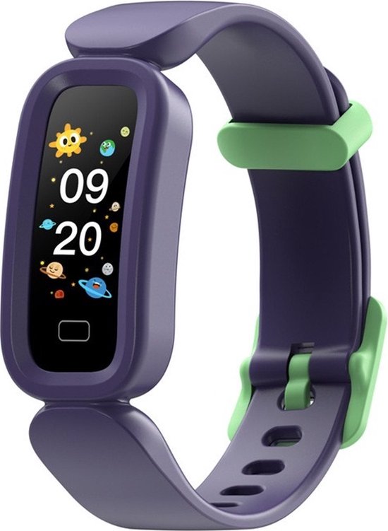 DrPhone KidstimeX12 – Smartwatch Voor Kinderen – Waterdichte Smartwatch – Smartwatch Met Notificaties Meldingen – Hartslagmeter – Stappen & Calorietelleren – Donker Paars