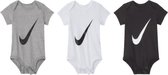Set 3 pièces Nike - Ensemble nouveau-né - 3 Bodys - Zwart/ Wit/ Grijs - 6 à 12 mois