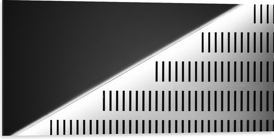 Dibond - Grijze Panelen met Kleine Gleufjes - 100x50 cm Foto op Aluminium (Wanddecoratie van metaal)