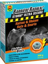 Barrière Radikal Storm Ultra Secure Ratten & Muizen - blokjes - onweerstaanbaar lokaas - gebruik binnen en buiten - doos 12 x 25 g