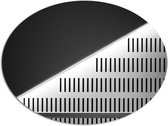 Dibond Ovaal - Grijze Panelen met Kleine Gleufjes - 108x81 cm Foto op Ovaal (Met Ophangsysteem)