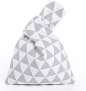 Mini Japanse stijl - Totebag - Driehoek dessin (grijs/ wit)