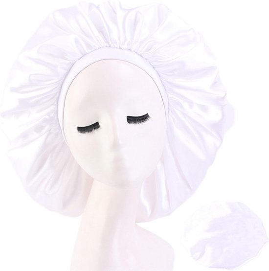 Paarse Satijnen Slaapmuts / Haar bonnet van Satijn / Satin hair bonnet