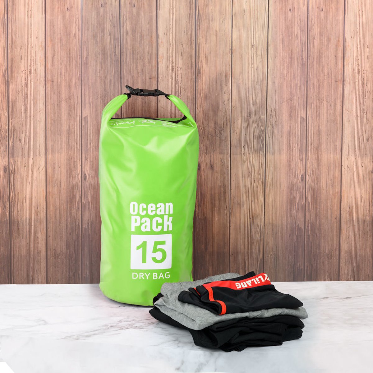 Drybag | Waterproof PVC tas | groen 30L | Waterdichte zak | Tas voor op het water