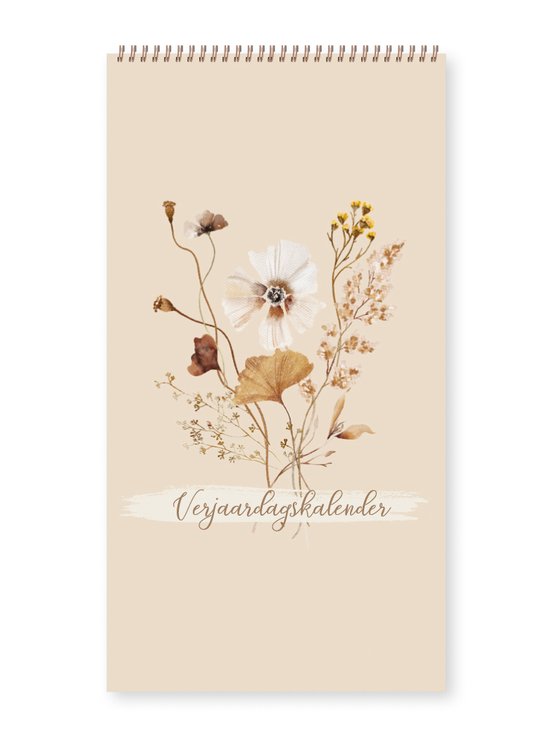 Jots Verjaardagskalender - Wilde Bloemen - Zonder jaartal - 16 x 30 cm