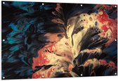 Tuinposter – Mix van Blauwe, Zwarte, Rode en Bruine Tinten - 150x100 cm Foto op Tuinposter (wanddecoratie voor buiten en binnen)