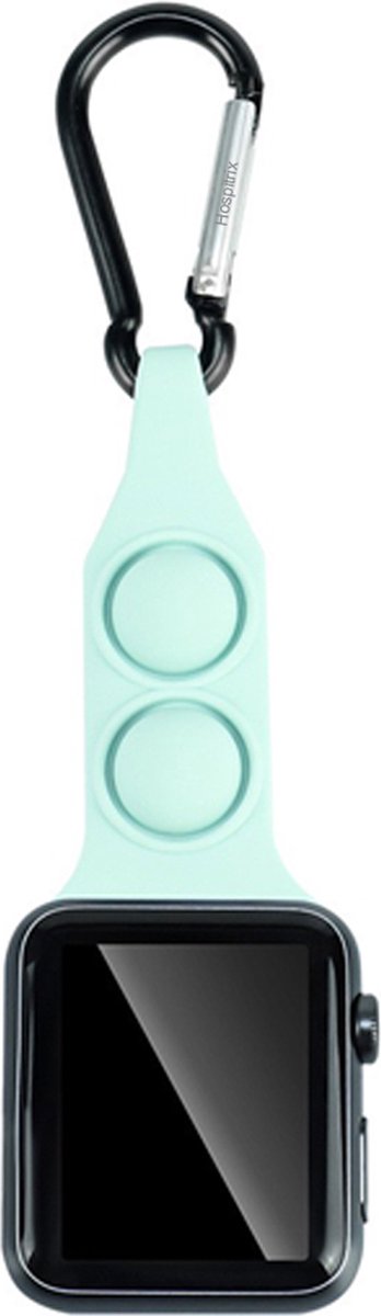 Siliconen Bandje Met Karabijnhaak Geschikt Voor Apple Watch Series 3/4/5/6/SE/7 38/40 mm - Groen - iWatch Zusterhorloge band Voor Verpleegkundigen/Dokters/Ziekenhuis/Thuiszorg Personeel - Horloge Strap met Karabijnhaak