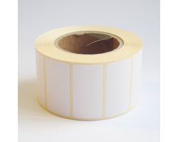 Blanco Stickers op rol 1000ex. 40x20mm wit