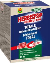 Herbistop Ultra Alle Oppervlakken - ultra geconcentreerde onkruidbestijder - ook tegen mos - snelle werking 3 uur - doosje 250 ml (111 m²)