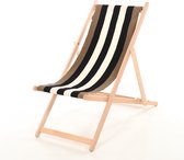 Colormeester.nl - Chaise de plage avec accoudoir June Sunset - Pliable - Bois de hêtre - Tissu d' Plein air | Rayé rose / Oranje / beige