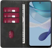 Motorola Moto G73 Hoesje Wallet Book Case Kunstleer Zwart