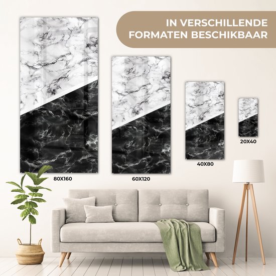 MuchoWow® Peinture sur verre 60x120 cm - Peinture sur verre - Marbre - Chic - Collage - Photo sur verre acrylique - Peintures